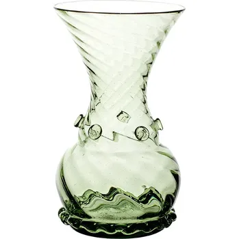 Váza Sklářská huť Vrbno pod Pradědem Lesní sklo - skleněná váza velká 200 mm 20 cm Zelená