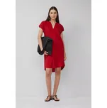 s.Oliver dámské lněné šaty s krátkým rukávem červené Velikost: 38