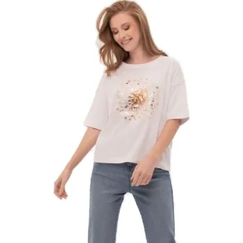 Dámské tričko Dámské triko s krátkým rukávem VOLCANO-SHELI-100-WHITE Bílá M