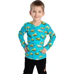 Bettymode Dětské tričko N ÁKLADNÍ AUTA NA TYRKYSOVÉ dlouhý rukáv, 86