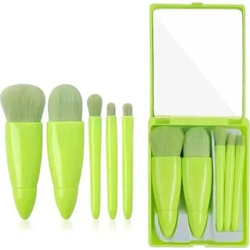 Kosmetický štětec Mini sada štětců na makeup do kabelky | kosmetická sada, štětce na líčení - Zelený