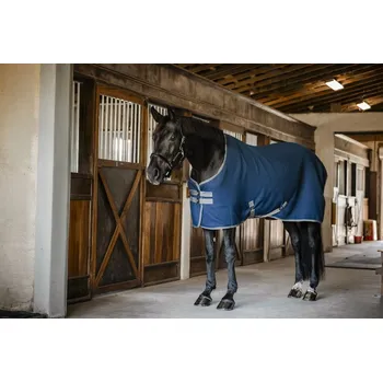 Deka pro koně Deka odpocovací Rambo Techni Waffle, navy/thunderstorm grey & silver Délka zad: 115 cm