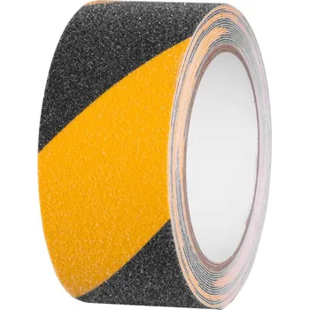 Páska Strend Pro, 50 mm, L-5 m, lepící, protiskluzová, extra odolná, černo/žlutá