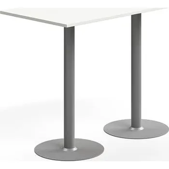 Jídelní stůl Barový stůl ALVA, 1400x700x1000 mm, vysokotlaký laminát, stříbrná/bílá