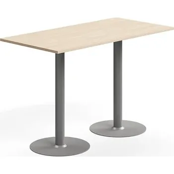 Jídelní stůl Barový stůl ALVA, 1400x700x900 mm, vysokotlaký laminát, stříbrná/bříza