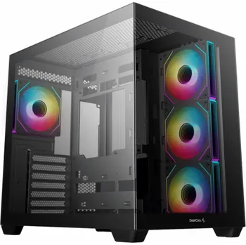 PC skříň DEEPCOOL skříň CG530 4F / ATX / 4x120mm ARGB fans / USB 3.0 / USB-C/ panoramatická / černá