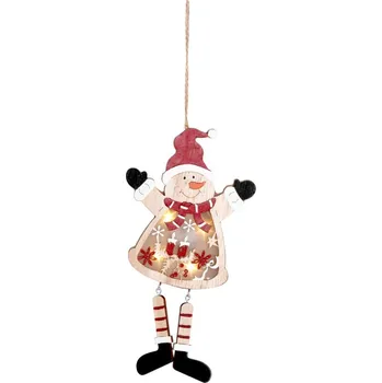 Vánoční dekorace Dekorace MagicHome Vánoce, Sněhulák, LED, závěsná, MDF, 12,5x2x23,5 cm