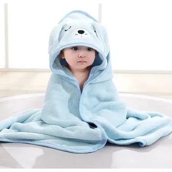 Měkoučký župan s kapucí pro miminka | dětský župan, kojenecká osuška - Modrý