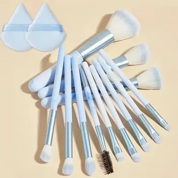 Kosmetický štětec 12dílná sada štětců na make-up pro začátečníky i pokročilé | sada štětců, kosmetická sada - nebesky modrá str.