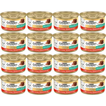 Krmivo pro kočku Purina Gourmet Gold hovězí v rajčatech 48x85g