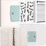 Pořadač s kroužky a 8 fóliemi - listy - nálepky A6 Bílý