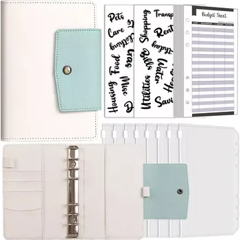 Diář Pořadač s kroužky a 8 fóliemi - listy - nálepky A6 Bílý