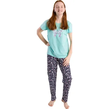 Dívčí pyžamo Bettymode Dívčí pyžamo KVĚTINOVÝ MOTÝL krátký rukáv, 164