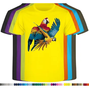 panske-levne-bavlnene-tricko-digi-potisk-let-papousku Barva: Yellow - žlutá, velikost: 5XL