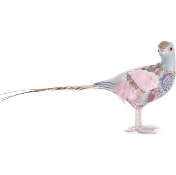 Vánoční dekorace Dekorace MagicHome Vánoce, Bažant, péřový, modrý, 50x10x25 cm