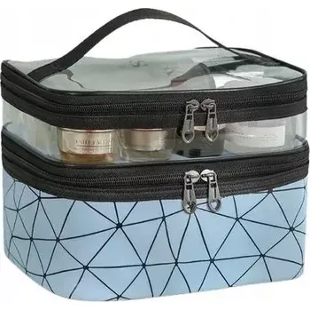 Kosmetická taška FDKL Dámská kosmetická taška Geometrická Modrá