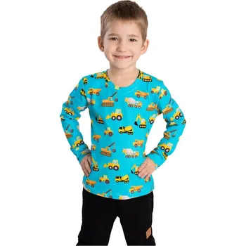 Chlapecké tričko Bettymode Dětské tričko N ÁKLADNÍ AUTA NA TYRKYSOVÉ dlouhý rukáv, 92
