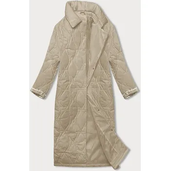 Dámský kabát Béžový dámský oversize kabát (5M3177-62) odstíny béžové L (40)