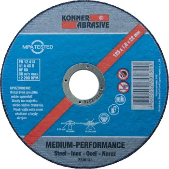 Řezný kotouč Kotouč KONNER D603 125x1,6x22 mm, řezný na kov