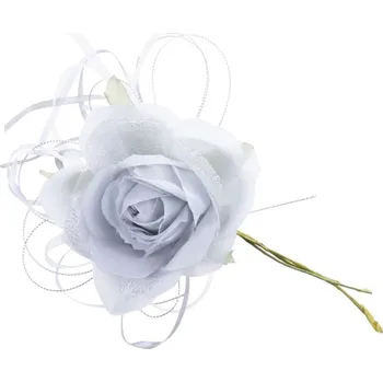 Vánoční dekorace Květ MagicHome, růže, modrá, stonek, velikost květu: 10 cm, délka květu: 18 cm, bal. 6 ks