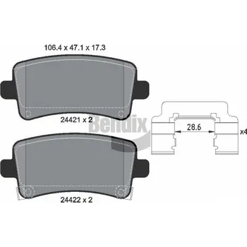 Brzdová destička Sada brzdových destiček, kotoučová brzda BENDIX Braking BPD1439