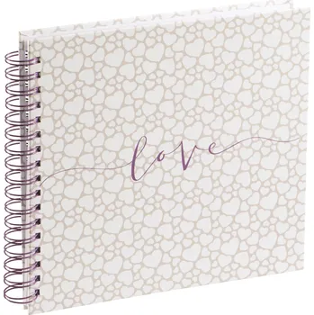 Fotoalbum Hama album klasické spirálové ROMANCE 28x24 cm, 40 stran, bílé listy 3832