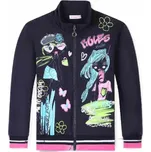 BAVLNĚNÁ DÍVČÍ MIKINA S OBRÁZKEM ZIMA26 Barva: Tmavě modrá, Velikost: 128