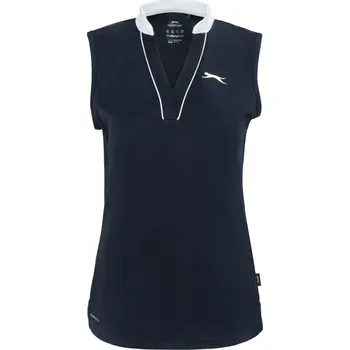 Dámské tričko Slazenger Sleeveless dámské polo tričko Navy 10 (38)