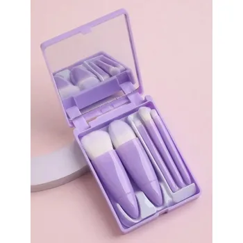 Kosmetický štětec Mini sada štětců na make up do kabelky | kosmetické štětce, sada štětců - Fialová-496