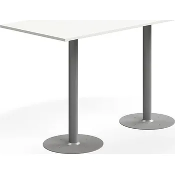 Jídelní stůl Barový stůl ALVA, 1800x800x1000 mm, upevnitelný, vysokotlaký laminát, stříbrná/bílá