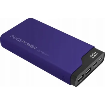 Powerbanka Realpower Powerbanka Powerbank PB-15000C tmavě modrá 15 000 mAh