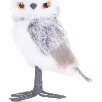 Vánoční dekorace Sova MagicHome Vánoce, šedá, 13 cm