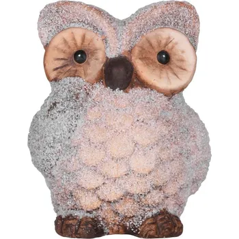 Vánoční dekorace Postavička MagicHome Vánoce, Sova, terakota, 9x8x9,5 cm