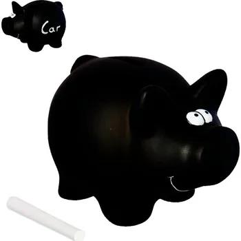 Žertovný předmět Popisovací kasička - pokladnička černé prasátko