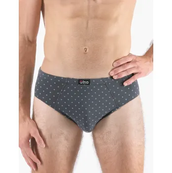 Slipy Gina slipy 71132 - šedá, XXL (Pánské slipy se širším bokem)