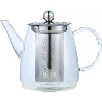 Varná konvice Zapařovací konvice na čaj a kávu King Hoff KH-4842 – skleněná 0,6L s nerezovým filtrem