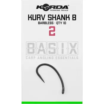 Rybářský háček Korda Háčky Basix Kurv Shank Barbless vel. 2