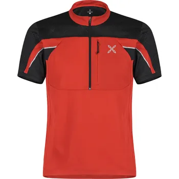 Pánské tričko MONTURA triko HIGH ZIP 2 T-SHIRT červeno/černá XXL