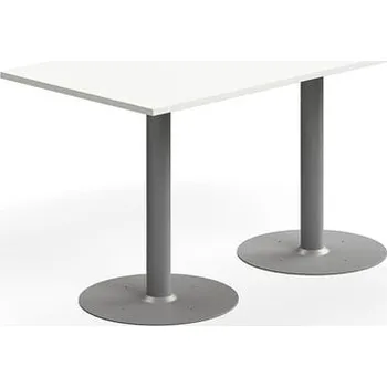 Jídelní stůl Stůl ALVA, 1400x700x720 mm, upevnitelný, vysokotlaký laminát, stříbrná/bílá