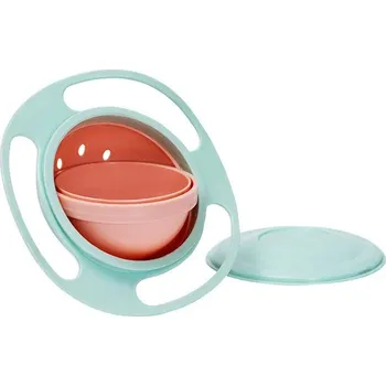 Dětská gyro miska 360 proti vylití pro snadné krmení | dětská miska, dětské nádobí - Velká zelená