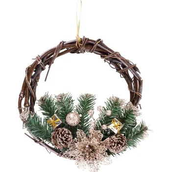 Věnec Věnec MagicHome Vánoce, přírodní, závěsný, 30 cm