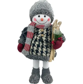 Vánoční dekorace Dekorace MagicHome Vánoce, Sněhulák dívka s lyžemi, 50 cm