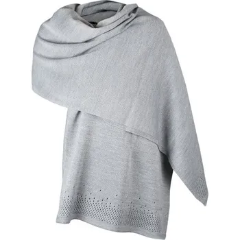 Kama pletená Merino šála S32 109 - světle šedá 50x185