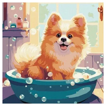 Set školních potřeb Malowanie po numerach - Mały puszysty 40x50cm