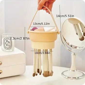 Kosmetický štětec Silikonová miska na čištění štětců s přísavkou | čistič štětců, silikonová miska - barva pleti