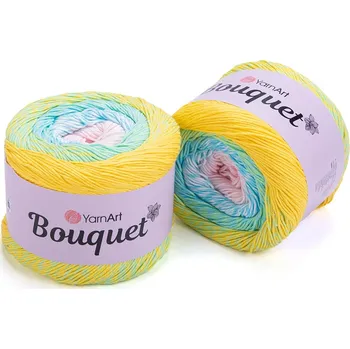 Galanterie Yarn Art Bouquet 703 žlutá modrá růžová