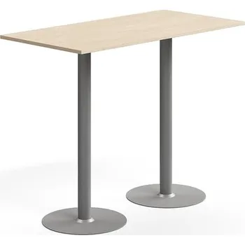 Jídelní stůl Barový stůl ALVA, 1400x700x1100 mm, vysokotlaký laminát, stříbrná/bříza