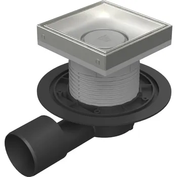 Podlahová vpusť boční D50/75, nerez rámeček, mřížka CERAMICS 150