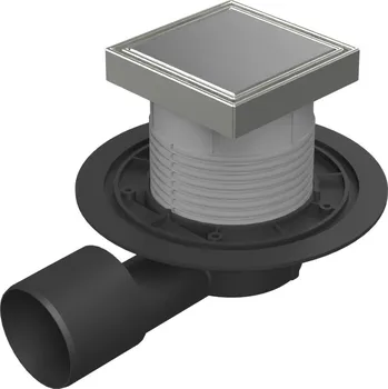 Podlahová vpusť boční D50/75, nerez rámeček, mřížka STEEL 125