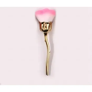 Kosmetický štětec Stylový štětec na make up a pudr s motivem růže | kosmetický štětec, štětec na líčení - Zlato